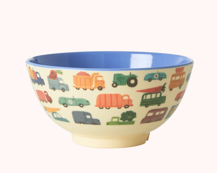 Rice, bolle i melamin, happy cars