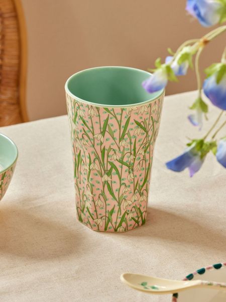Rice, h&oslash;y kopp i melamin, new snowdrop print