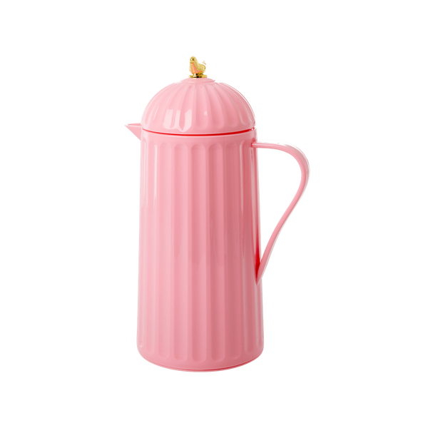 Rice, termokanne 1 l, bubblegum pink med gullfugl på lokket