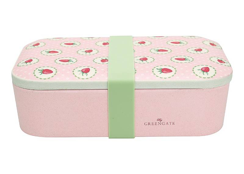 Greengate Lunchbox Strawberry pale pink